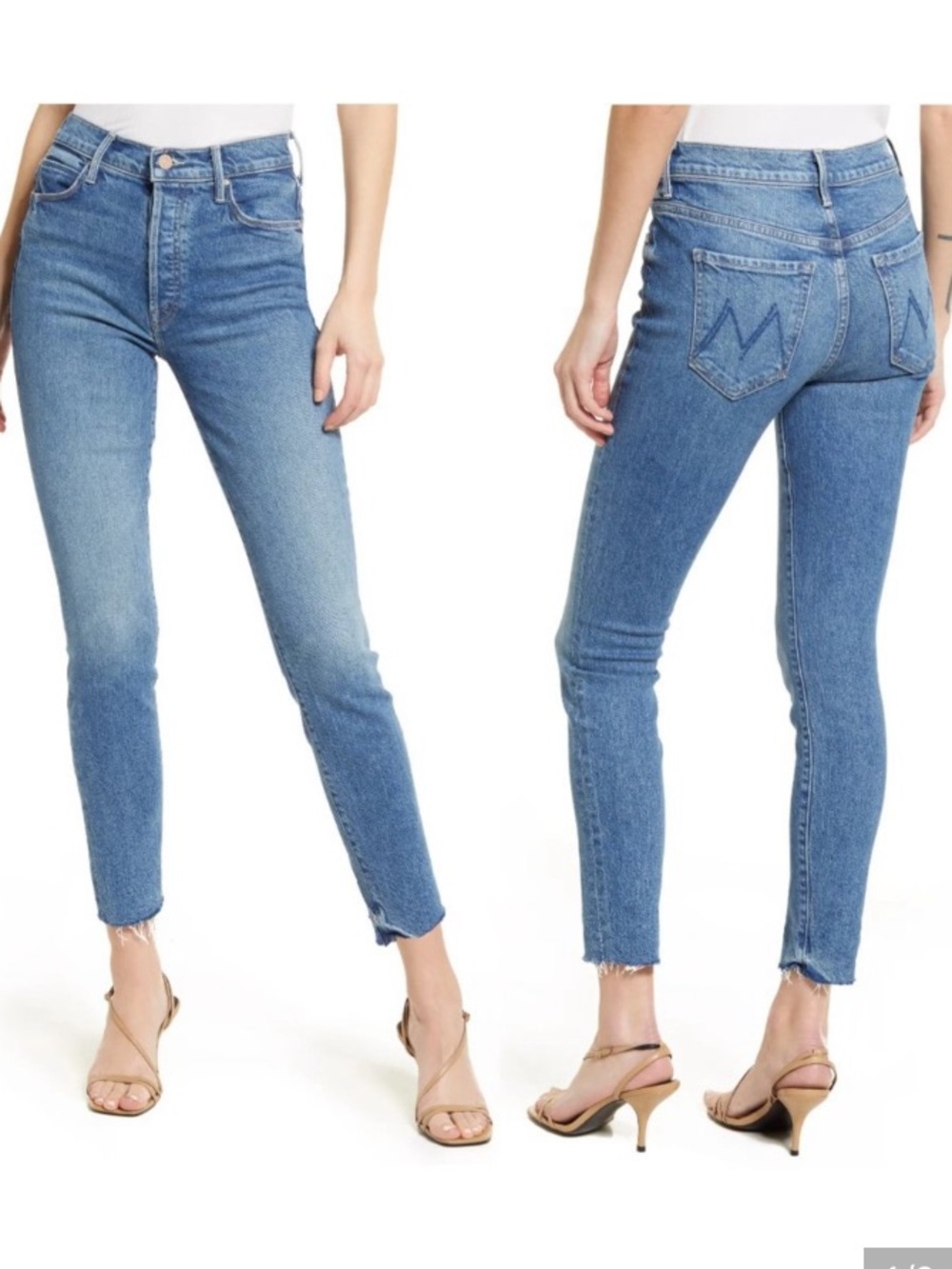 MOTHER Jeans The Stunner Ankle Fray Size 28 So Long Medium Wash luxury Denim